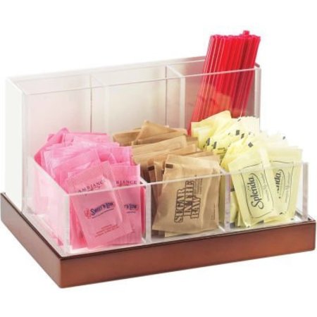 CAL MIL PLASTICS Cal-Mil 3013-55 Luxe Condiment and Stir Stick Organizer White and SS 8-3/4"W x 6"D x 5"H 3013-55